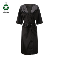 GRS certified nightgowns for women kimono style pajamas with Rpet Recycled Polyester Satin recycle fabric shirt